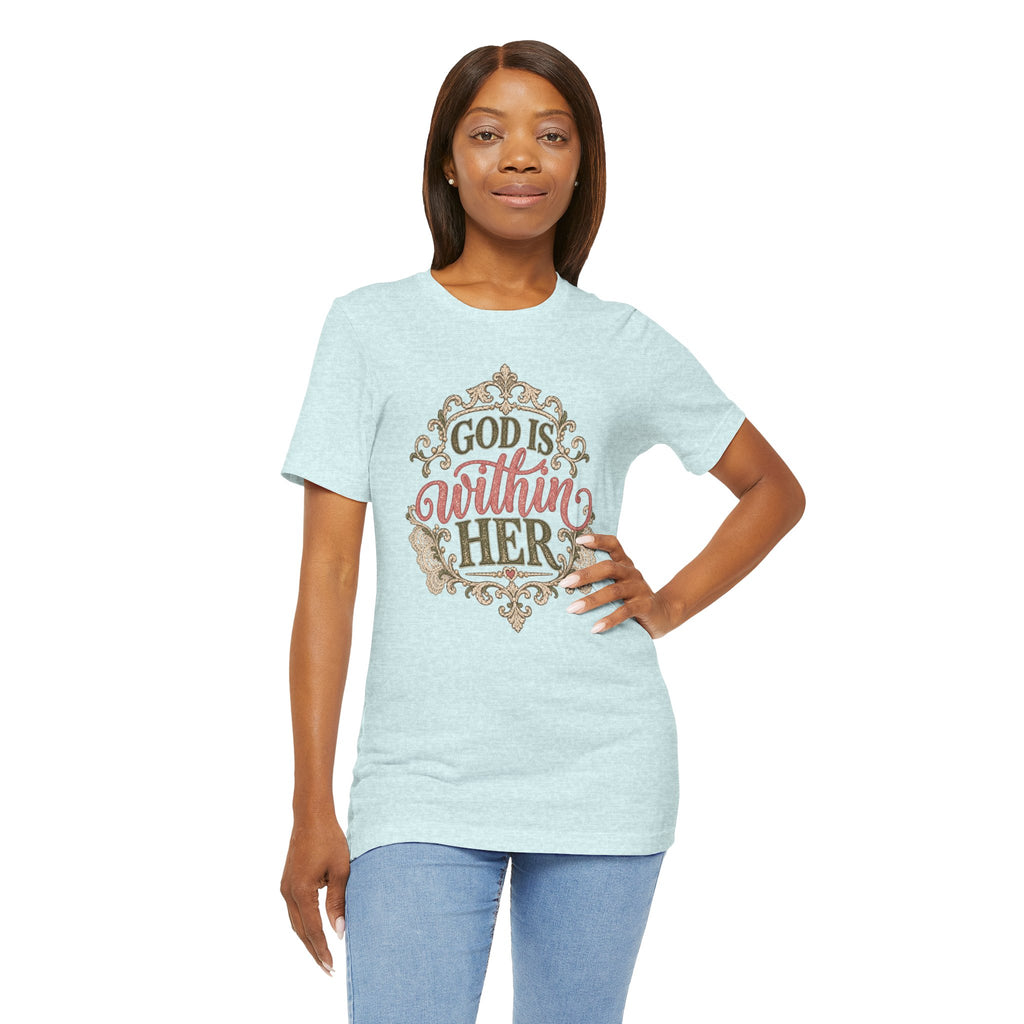 God Is Within Her Inspirational Christian T shirt