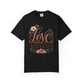 Love Never Fails T-Shirt — Floral Christian Inspirational Tee
