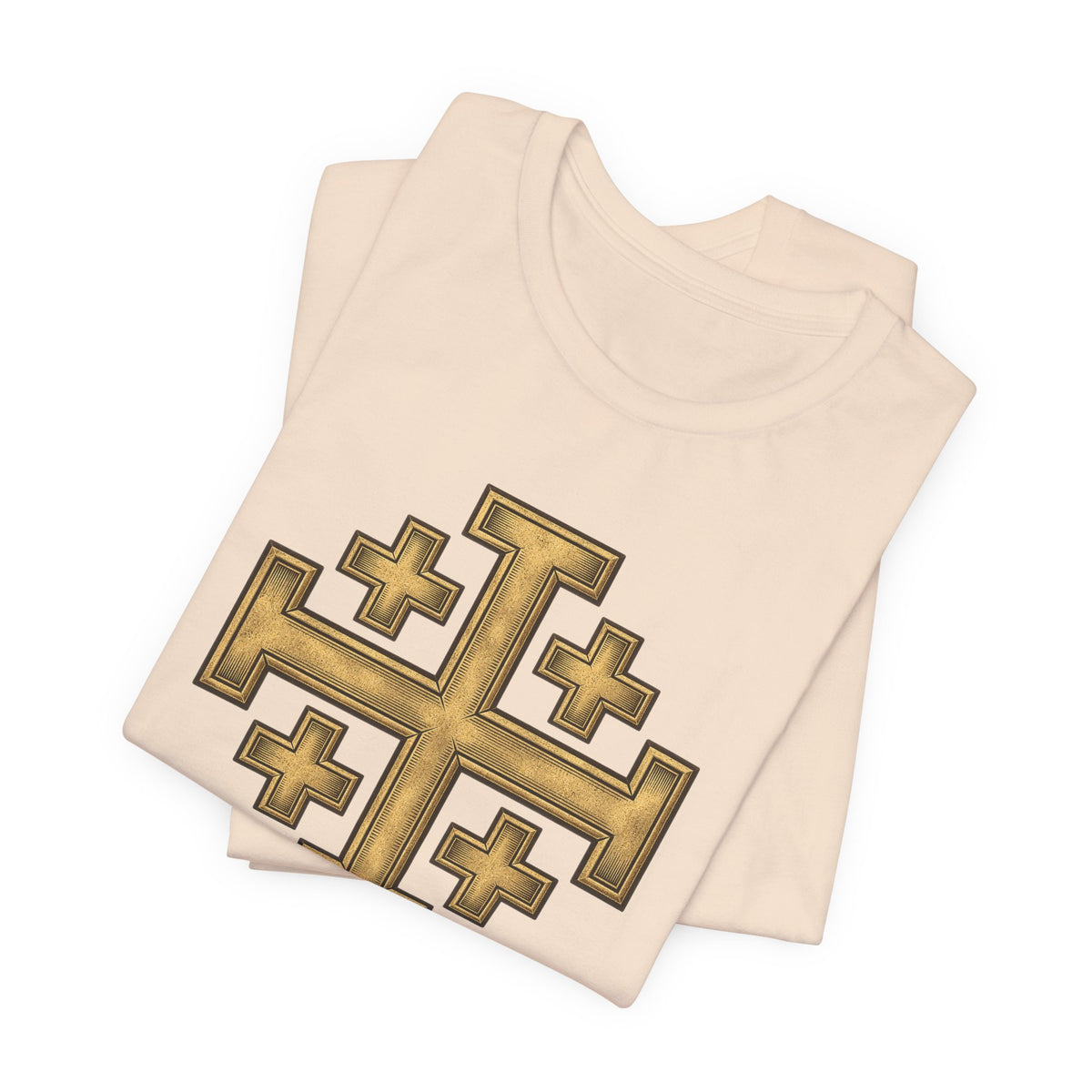 Jerusalem Cross T-Shirt – Gold Medieval Christian Symbol Tee