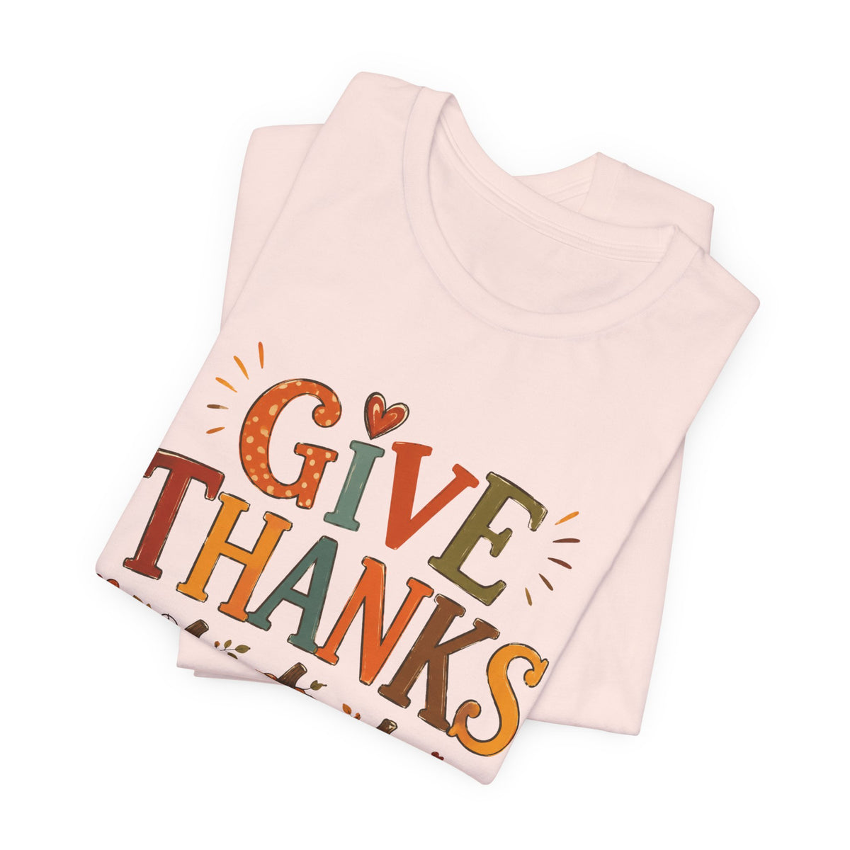 Give Thanks T-Shirt — Thanksgiving Pumpkin Fall Graphic Tee