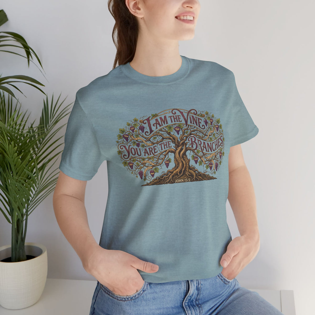 I Am the Vine You Are the Branches T-Shirt — Christian Tree of Life Faith Tee