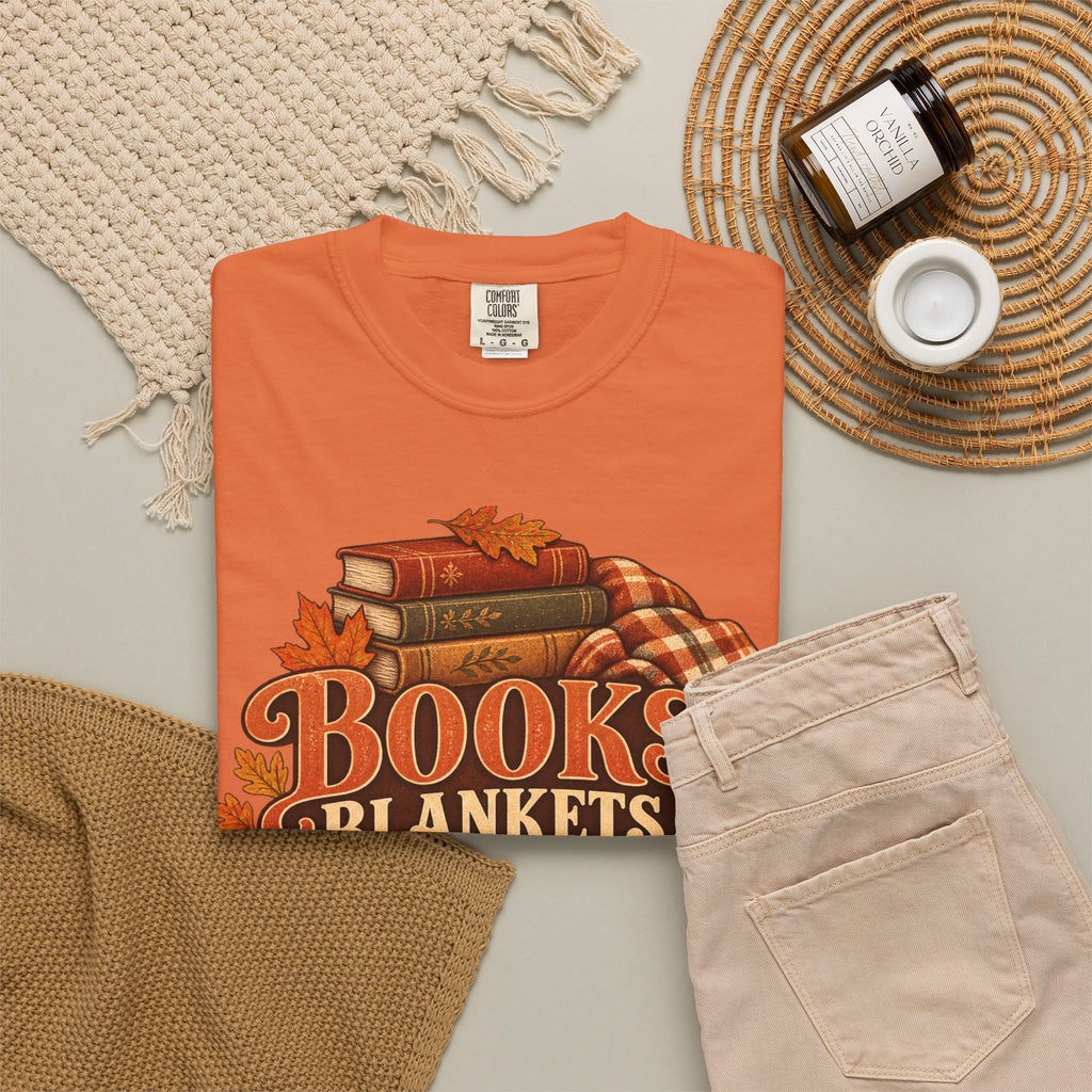 Books, blankets and bonfires T-shirt