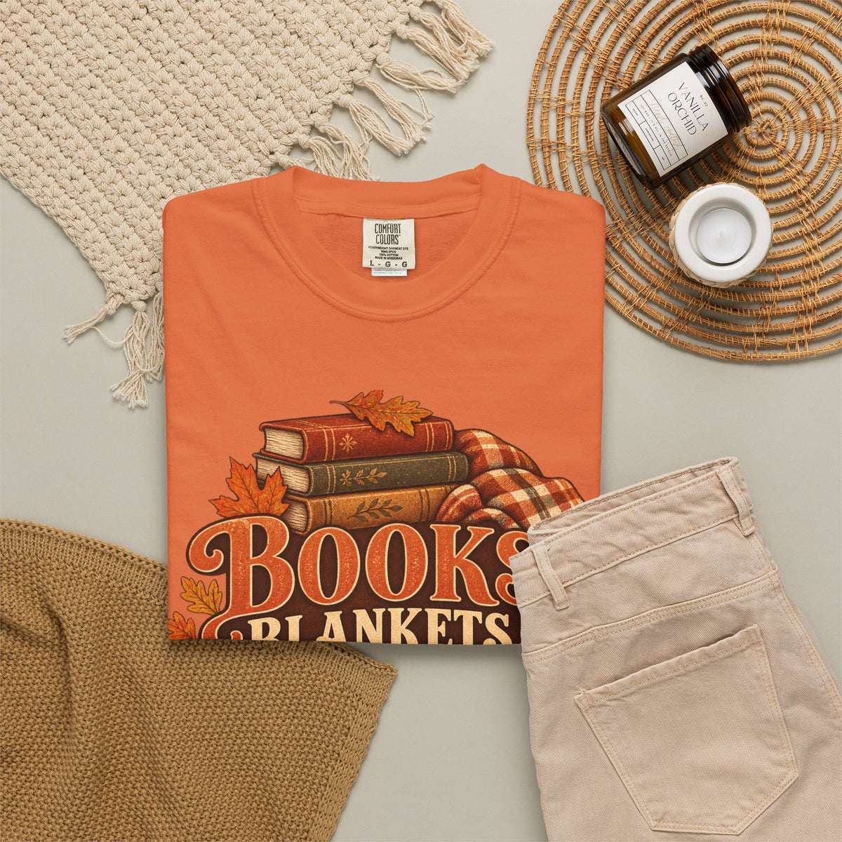 Books, blankets and bonfires T-shirt