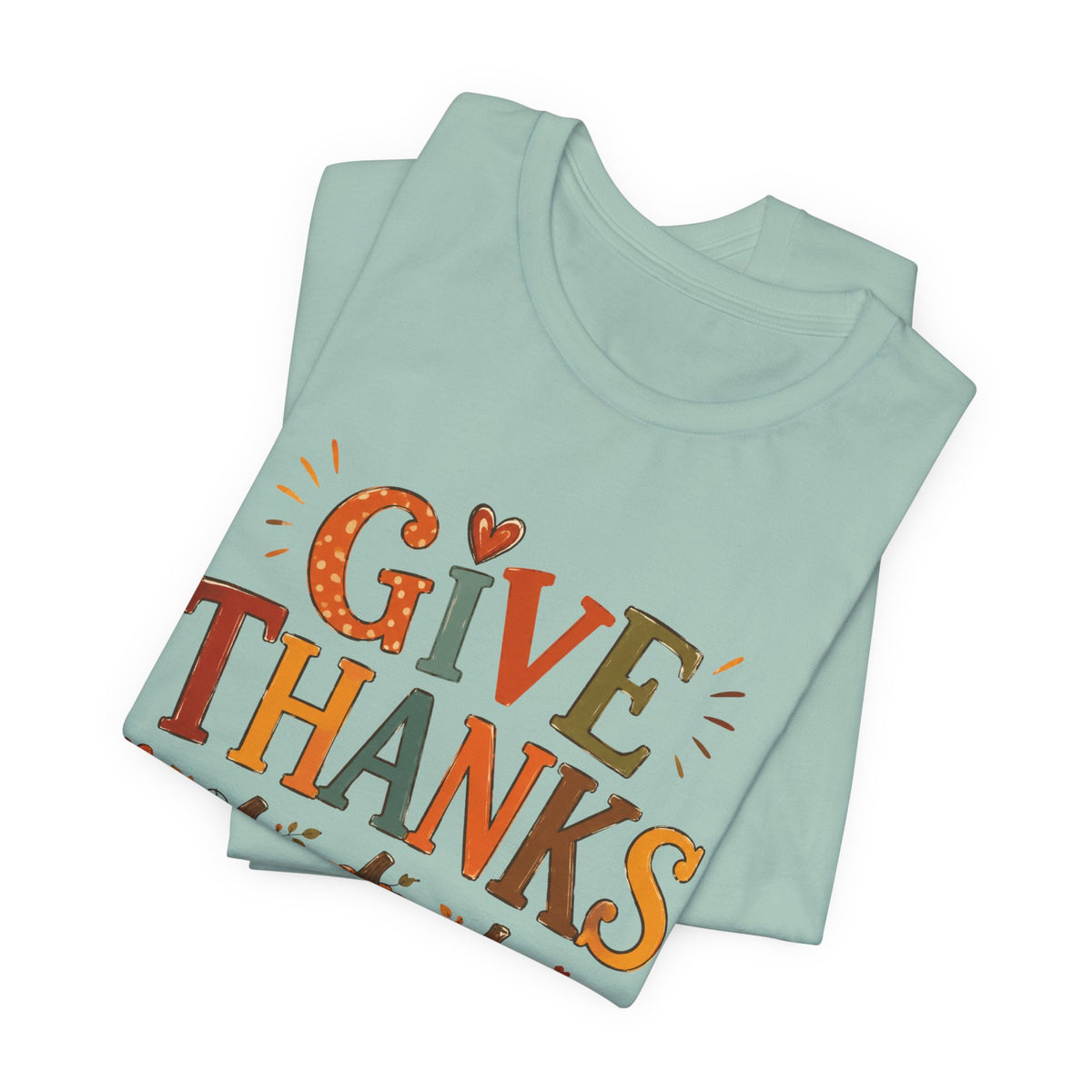 Give Thanks T-Shirt — Thanksgiving Pumpkin Fall Graphic Tee