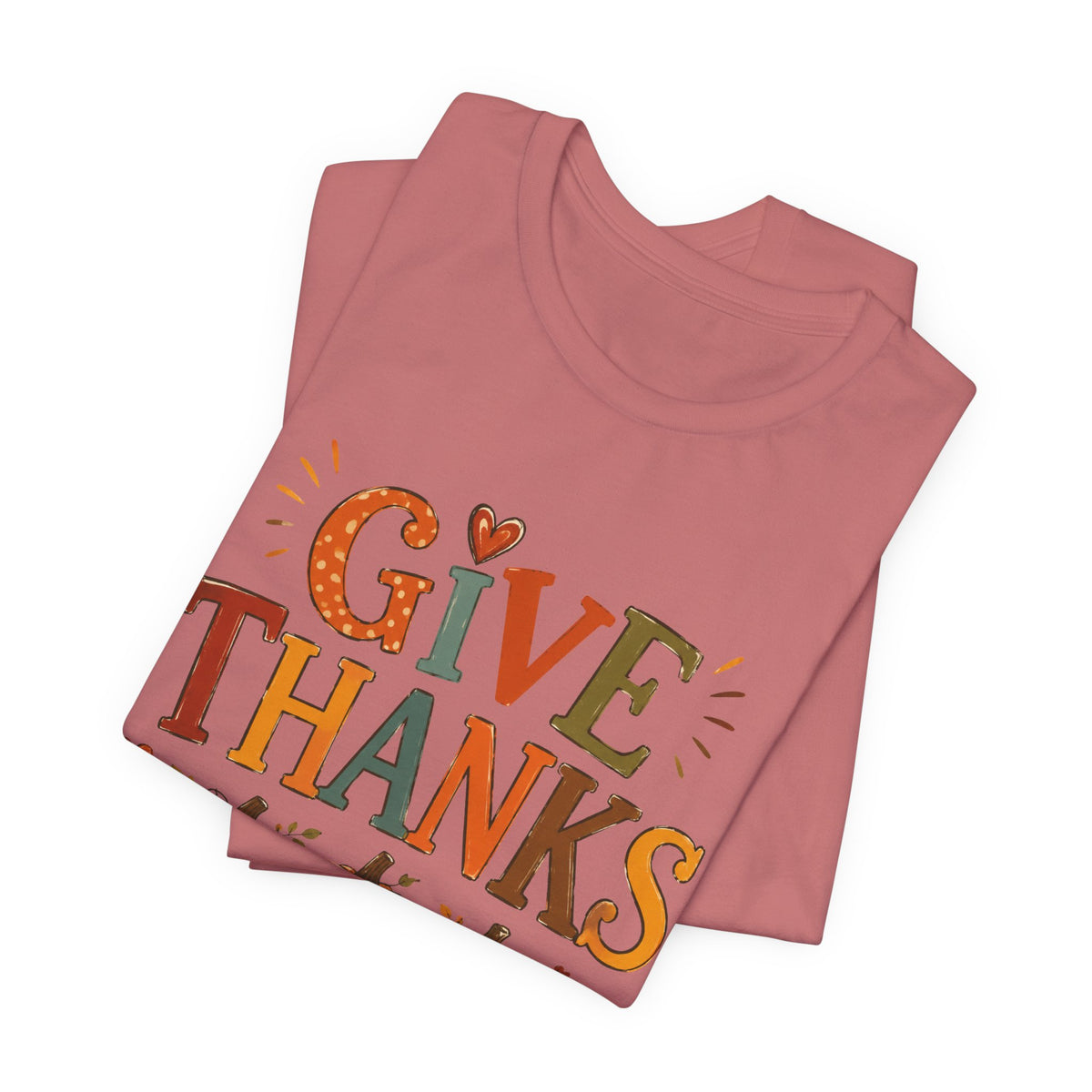 Give Thanks T-Shirt — Thanksgiving Pumpkin Fall Graphic Tee