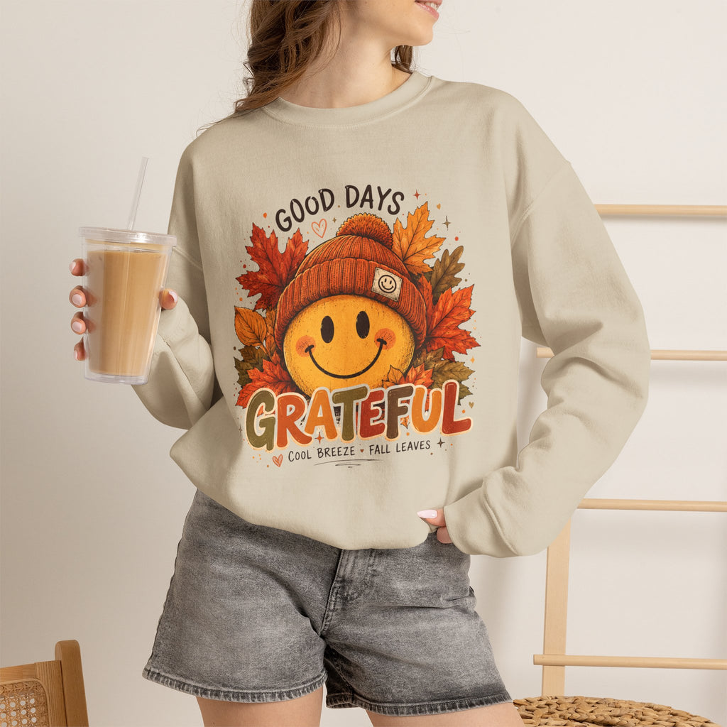 Grateful Fall Smile Crewneck Sweatshirt