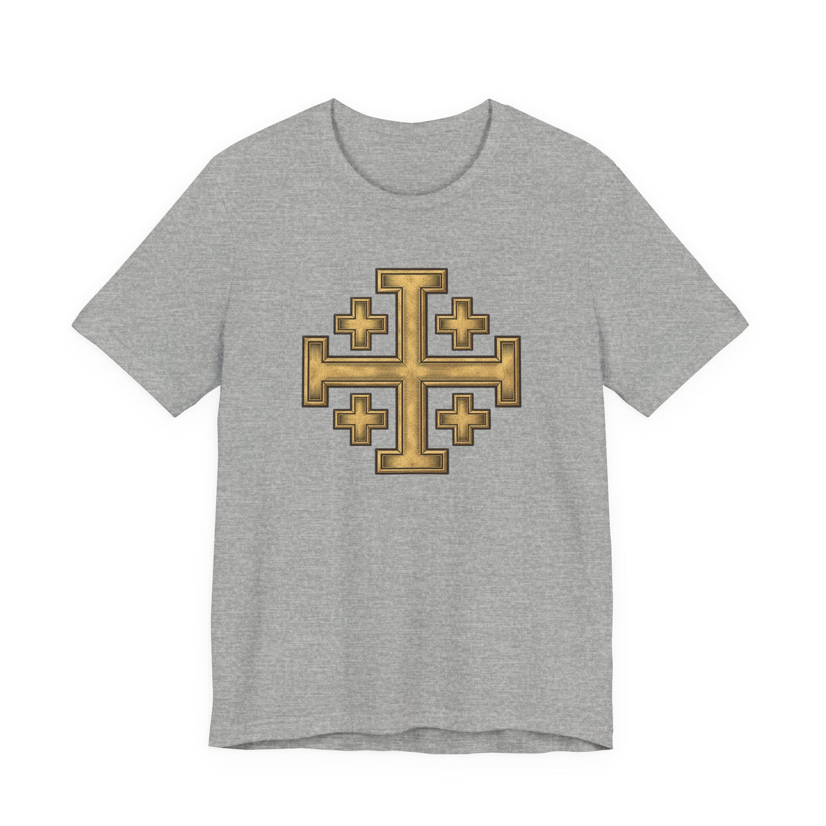 Jerusalem Cross T-Shirt – Gold Medieval Christian Symbol Tee
