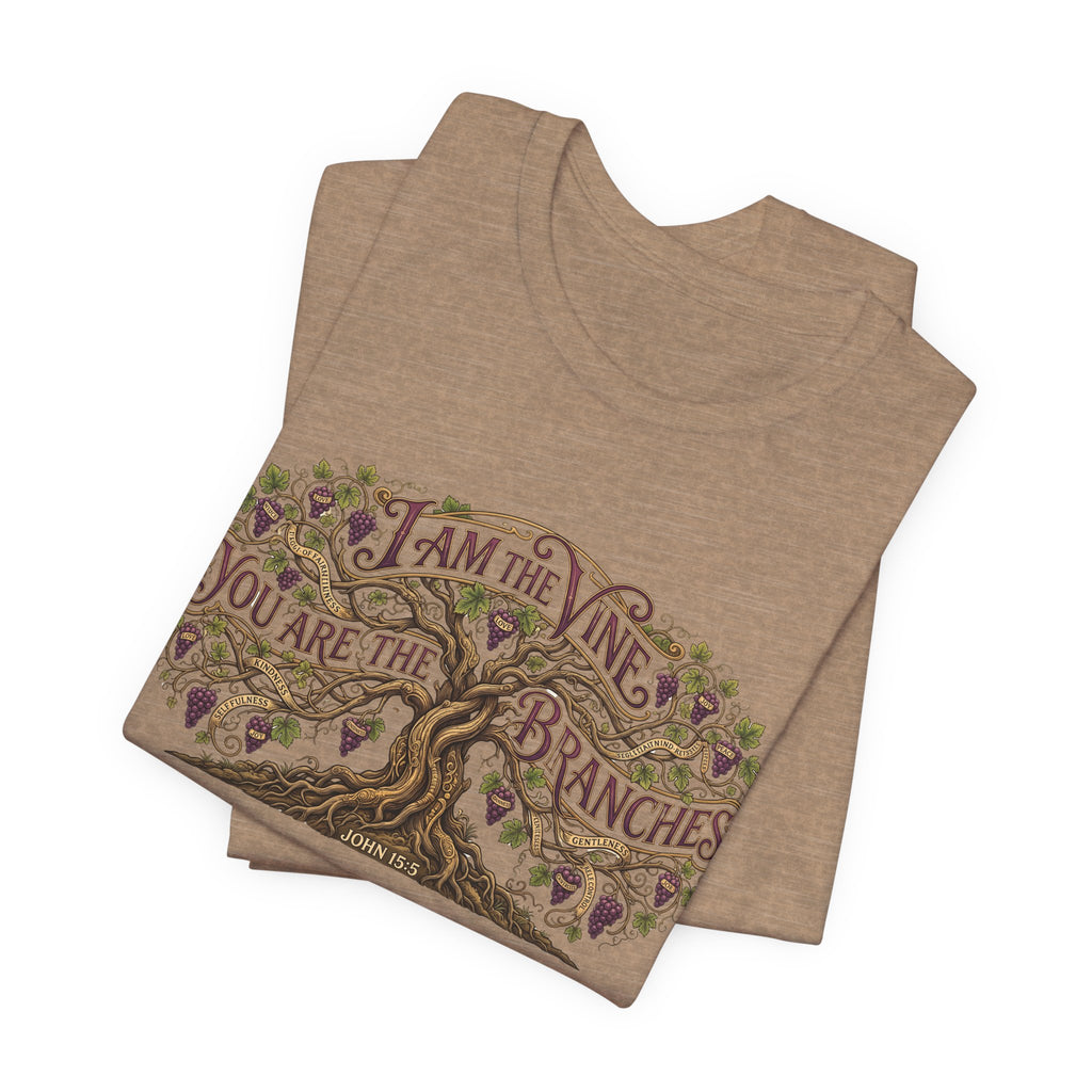 I Am the Vine You Are the Branches T-Shirt — Christian Tree of Life Faith Tee