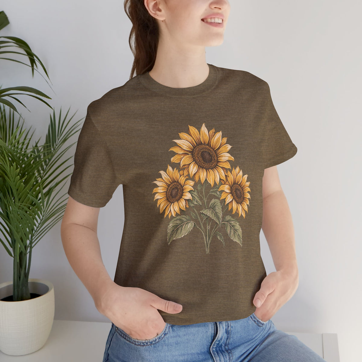 Sunflower Bouquet Tee — Vintage Floral Short Sleeve T-Shirt