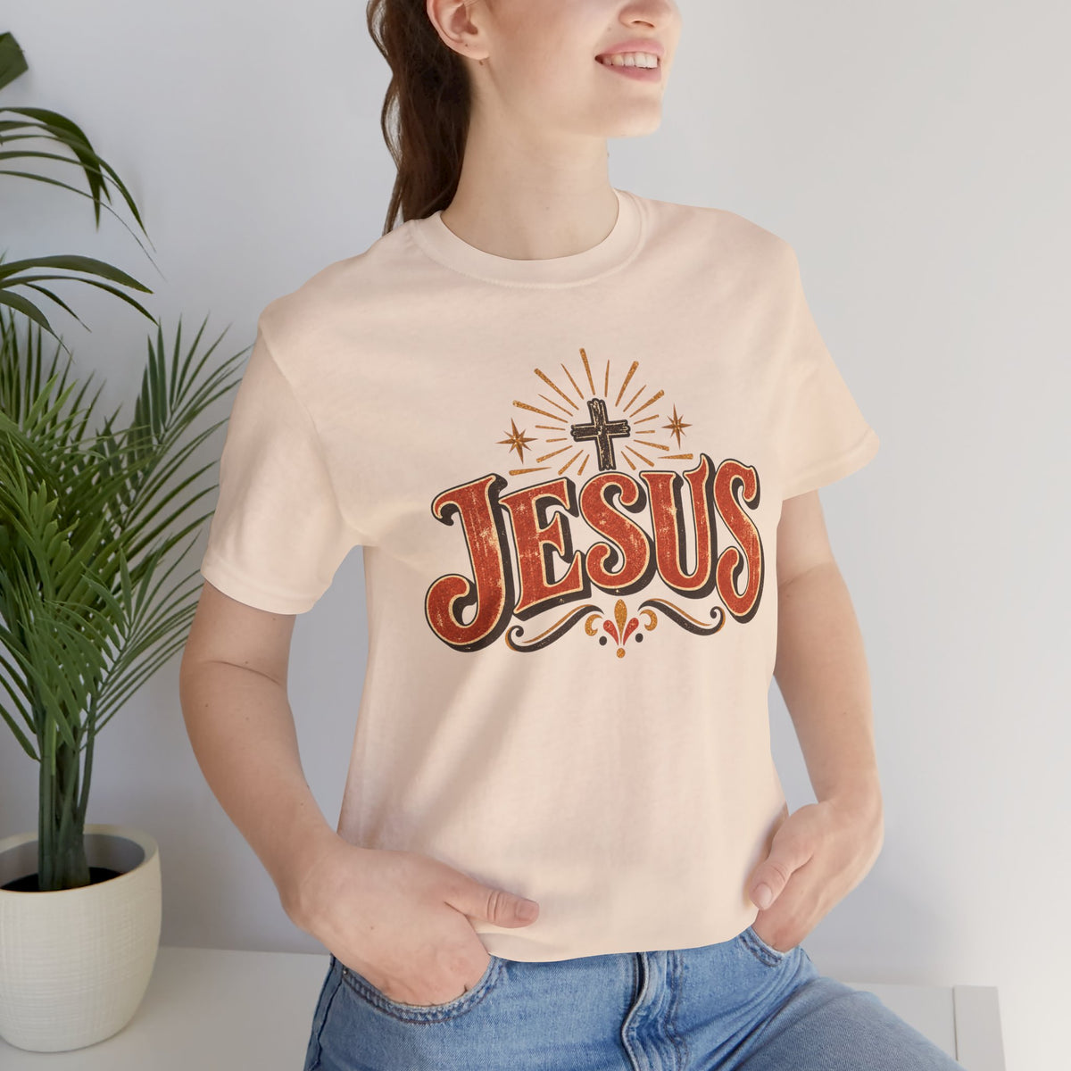 Jesus Vintage Cross T‑Shirt — Retro Faith Graphic Tee