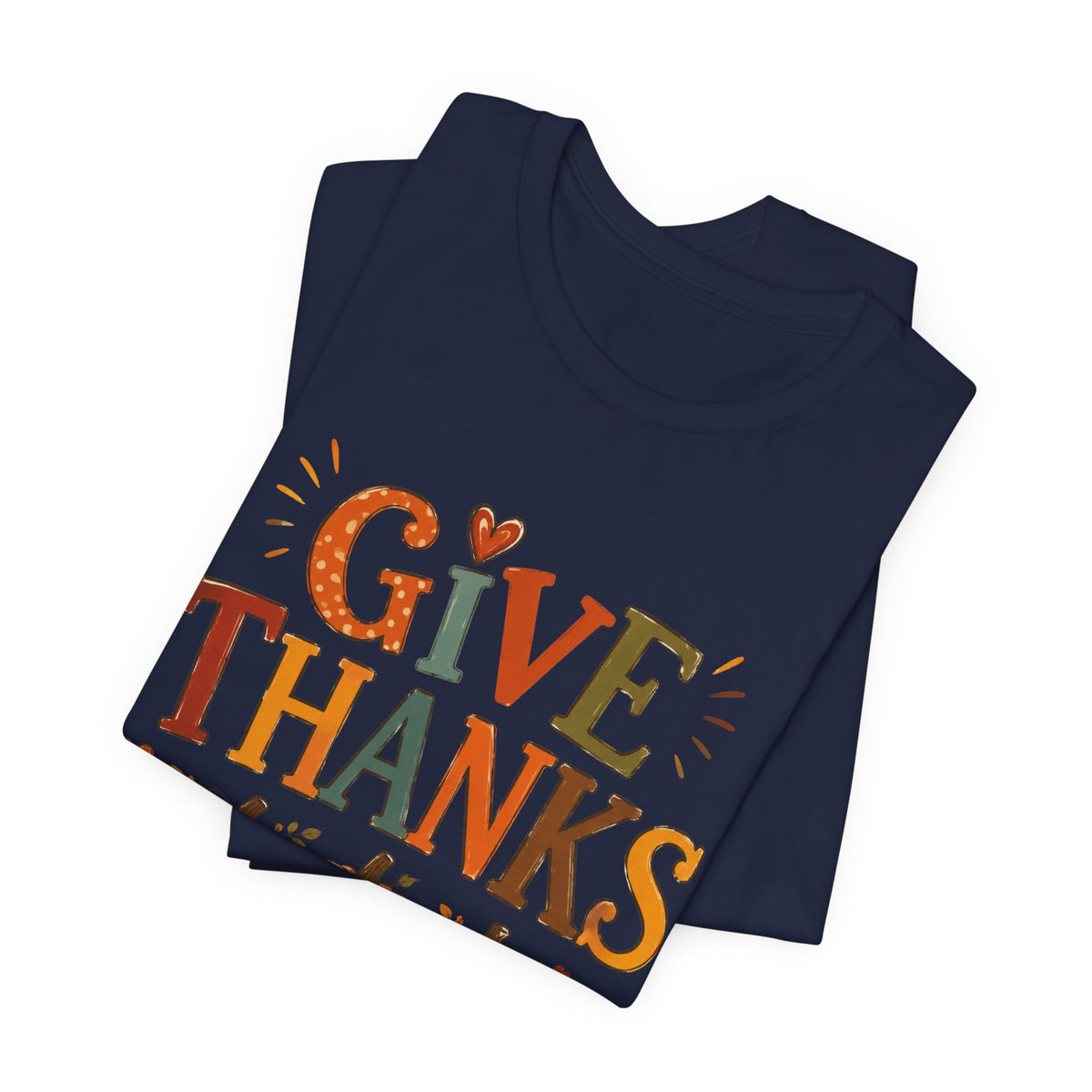 Give Thanks T-Shirt — Thanksgiving Pumpkin Fall Graphic Tee