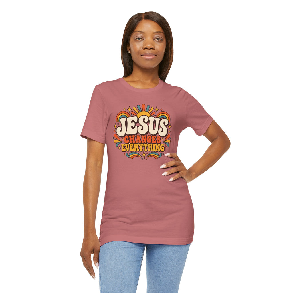 "Jesus Changes Everything" Retro Faith T shirt