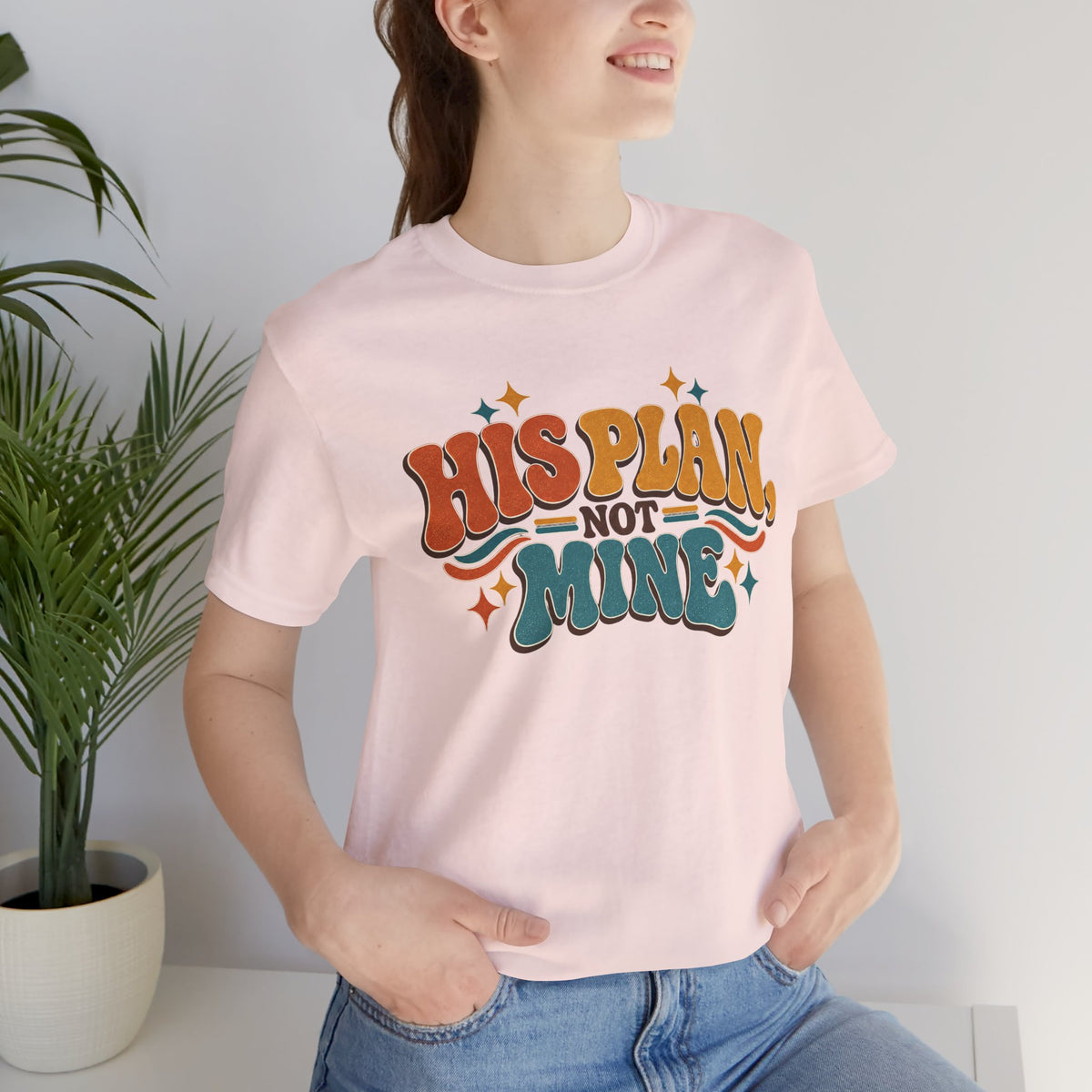 His Plan Not Mine T-Shirt — Retro Christian Faith Tee