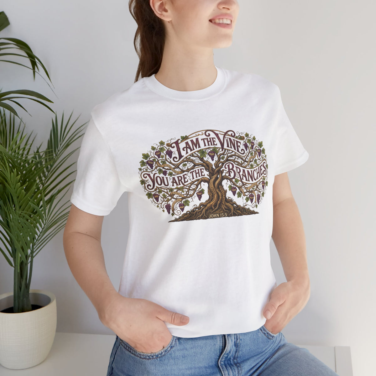 I Am the Vine You Are the Branches T-Shirt — Christian Tree of Life Faith Tee