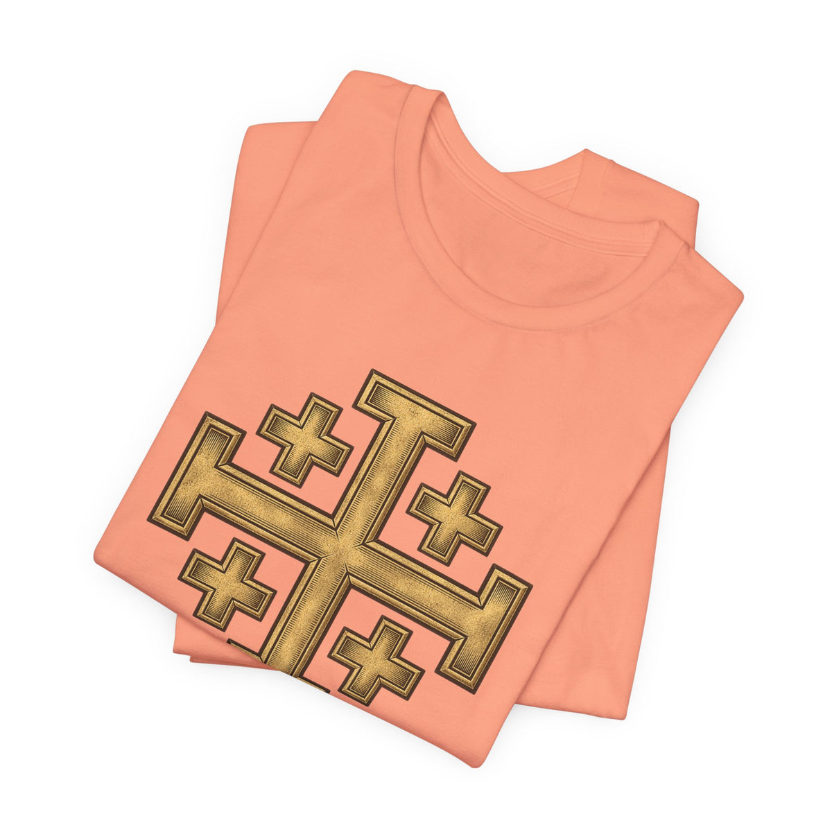 Jerusalem Cross T-Shirt – Gold Medieval Christian Symbol Tee