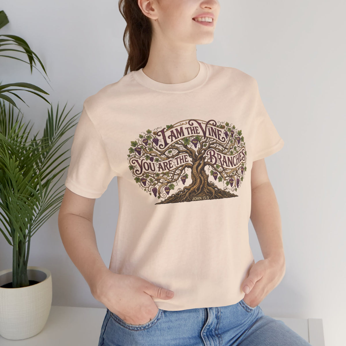 I Am the Vine You Are the Branches T-Shirt — Christian Tree of Life Faith Tee