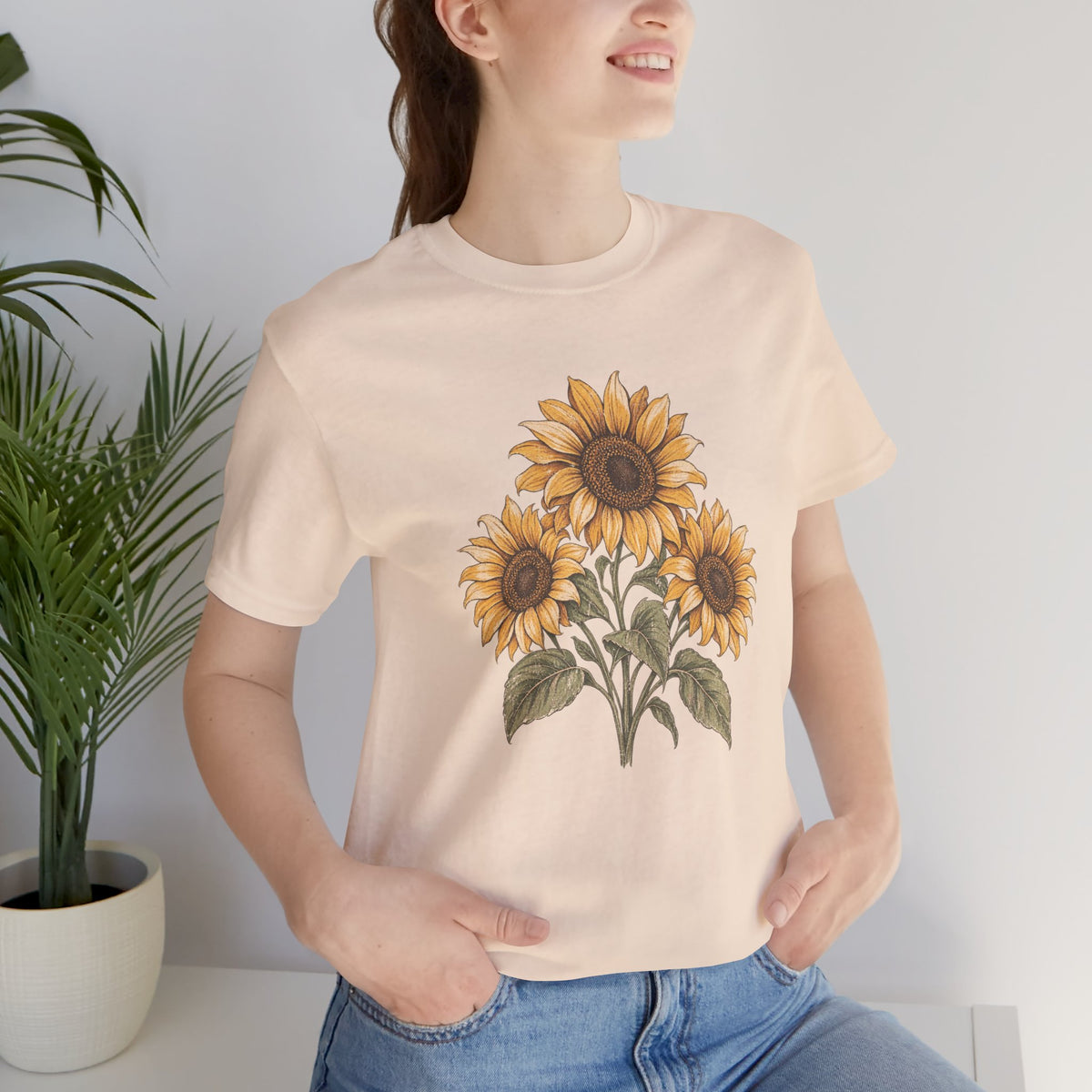 Sunflower Bouquet Tee — Vintage Floral Short Sleeve T-Shirt