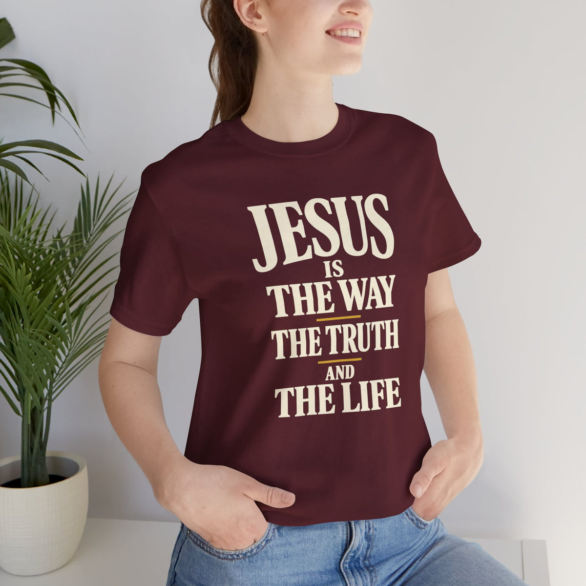 Jesus Is The Way Faith Tee — Christian Inspirational Short Sleeve Shirt