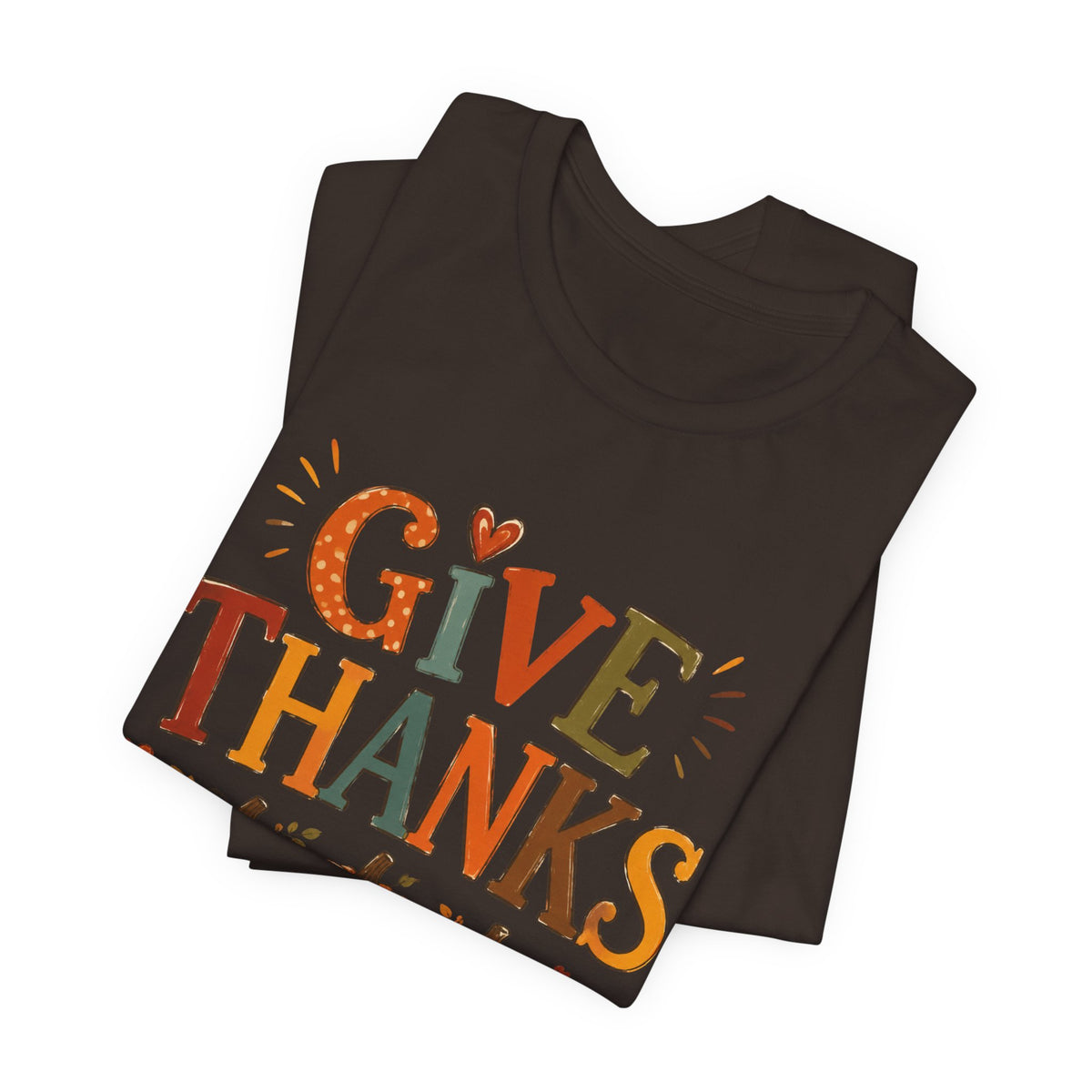 Give Thanks T-Shirt — Thanksgiving Pumpkin Fall Graphic Tee