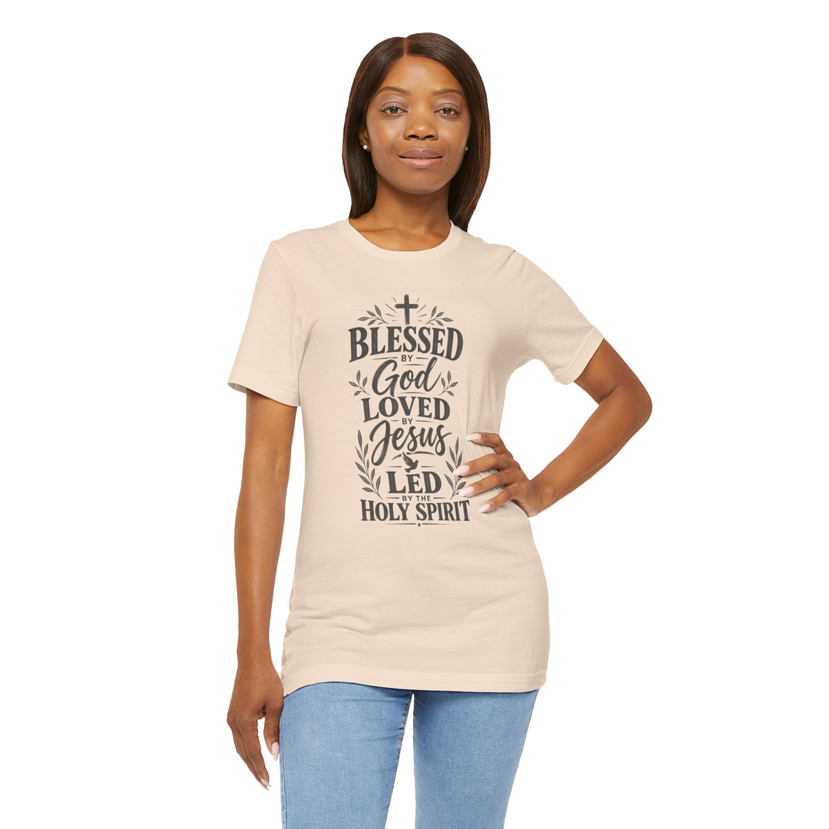 Blessed by God, Loved by Jesus T‑Shirt