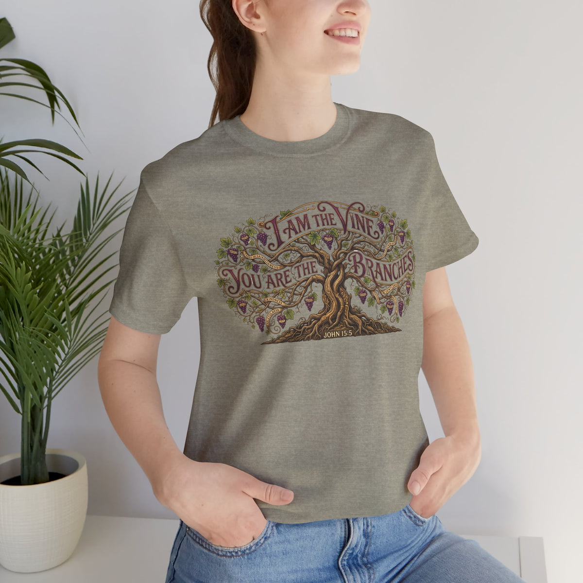 I Am the Vine You Are the Branches T-Shirt — Christian Tree of Life Faith Tee
