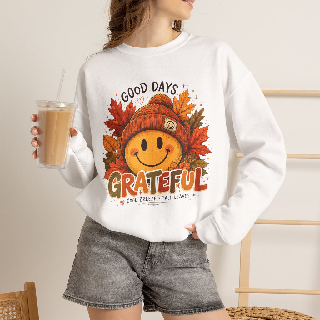 Grateful Fall Smile Crewneck Sweatshirt