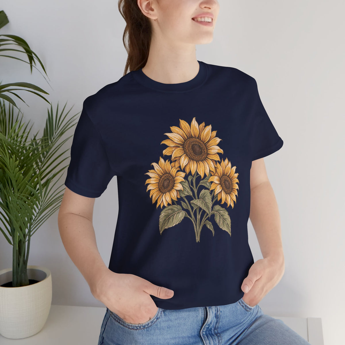 Sunflower Bouquet Tee — Vintage Floral Short Sleeve T-Shirt