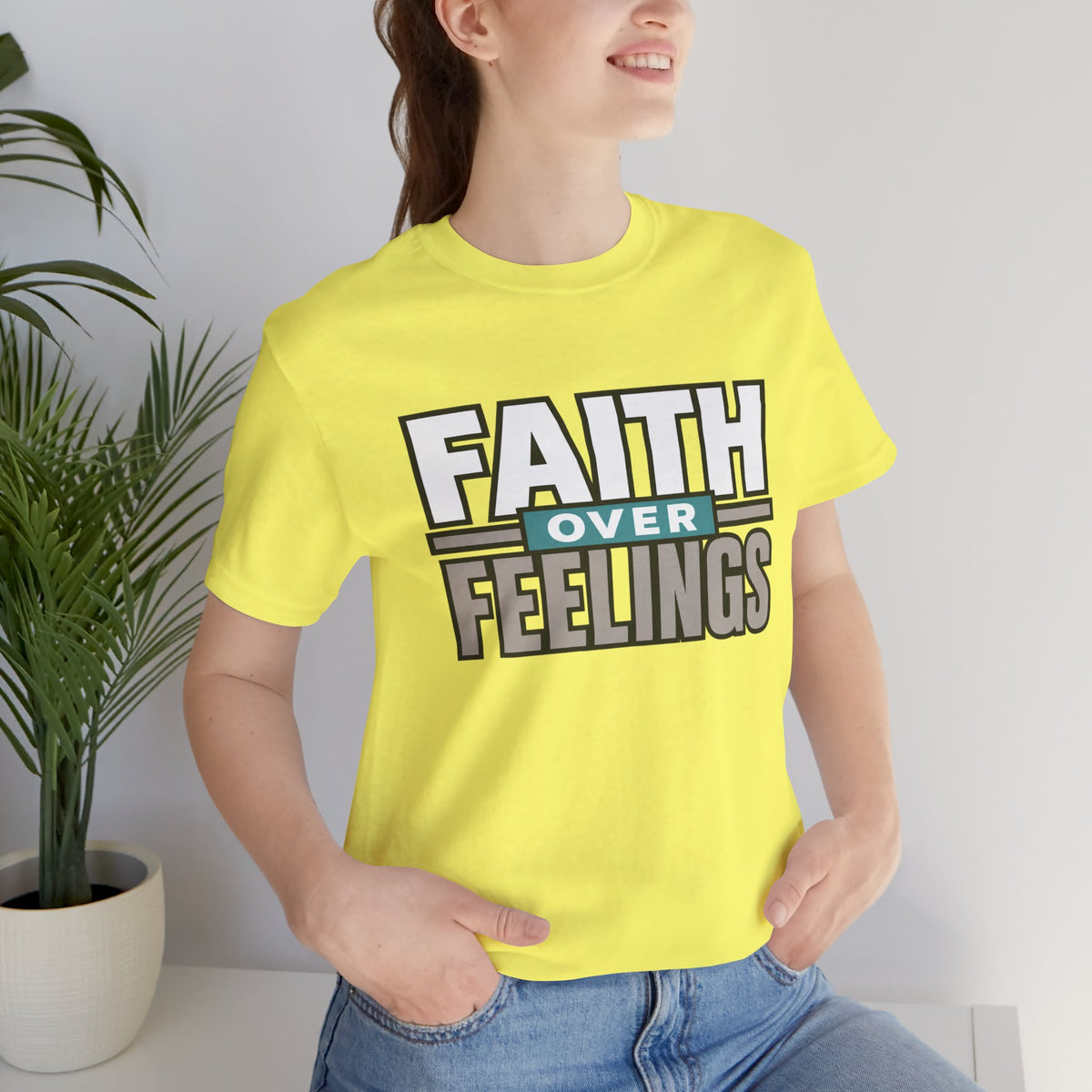 Faith Over Feelings T-Shirt – Inspirational Christian Tee