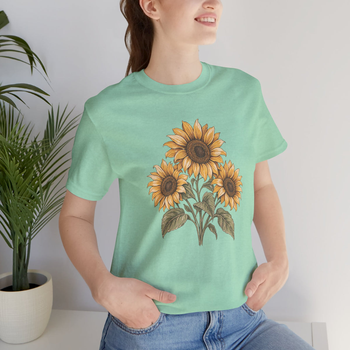 Sunflower Bouquet Tee — Vintage Floral Short Sleeve T-Shirt