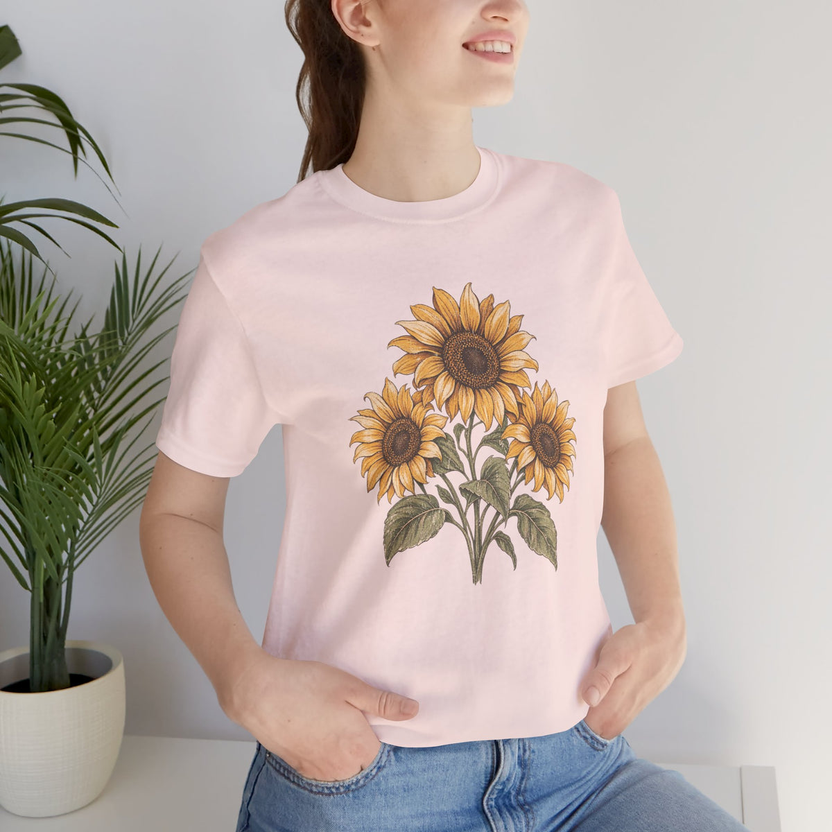 Sunflower Bouquet Tee — Vintage Floral Short Sleeve T-Shirt